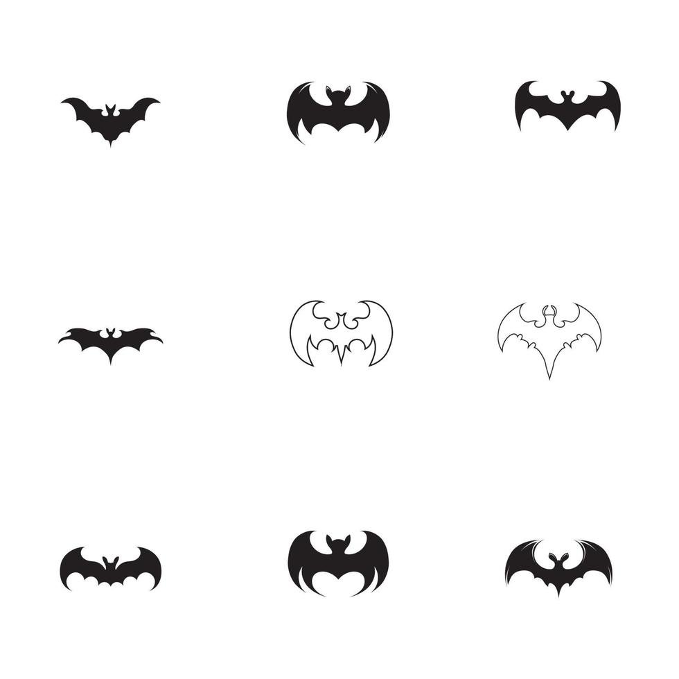 modèle de logo icône vecteur chauve-souris