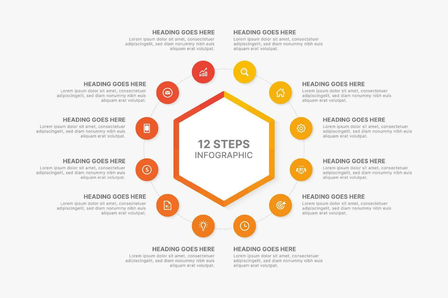 annuel chronologie cercle infographie conception modèle avec Douze les options vecteur