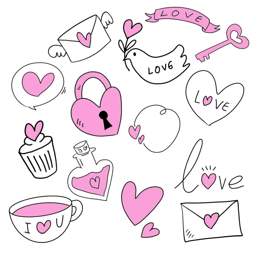 le l'amour pour la Saint-Valentin journée dessin image vecteur