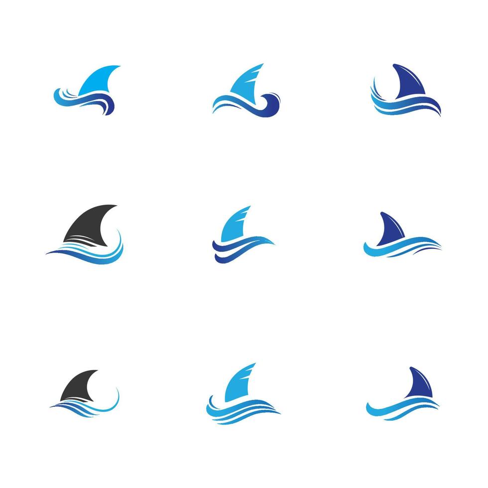 aileron de requin logo modèle icône vecteur illustration design