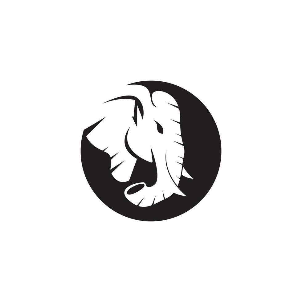 icône d'éléphant et illustration de modèle de vecteur de symbole