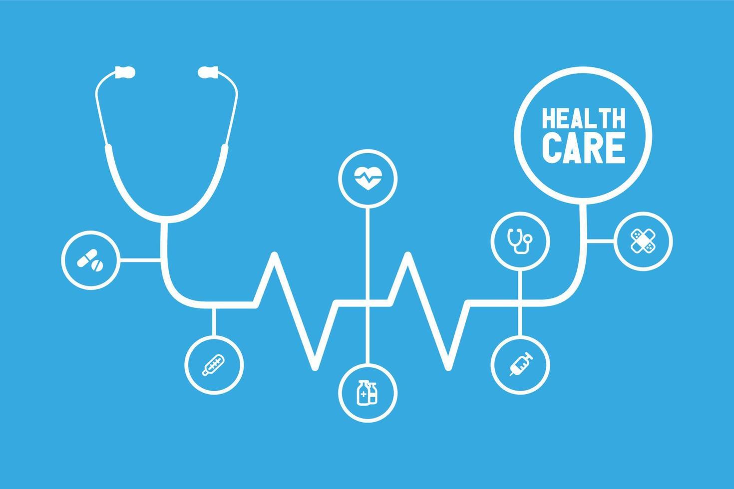 bannière de soins de santé infographique design ligne plate. vecteur