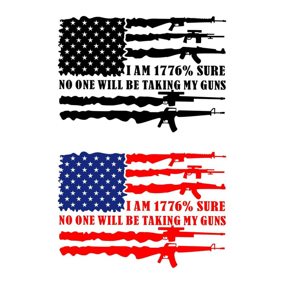 non un volonté être prise mon armes à feu, 2e amendement drapeau armes à feu, anciens combattants journée vecteur illustration
