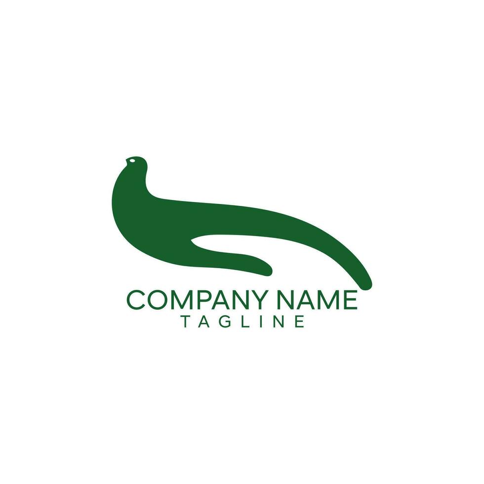 illustration logo blanc Colombe oiseau main vecteur