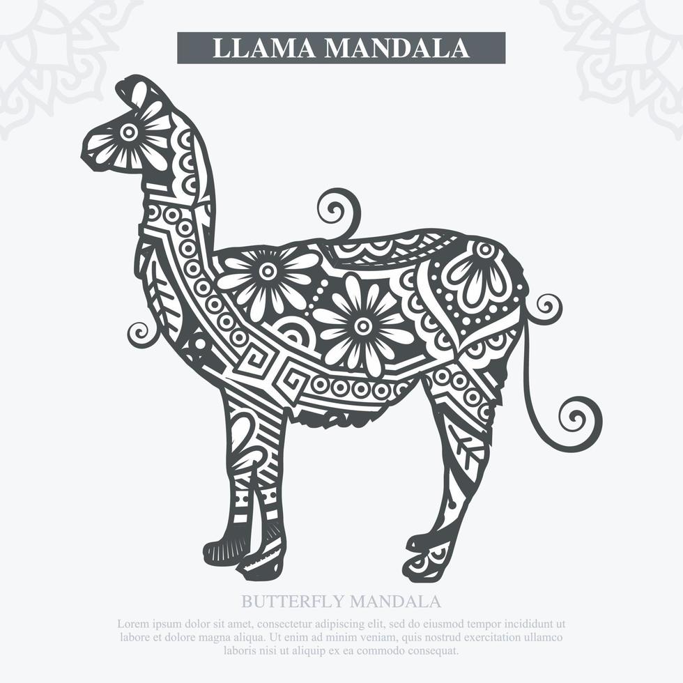 vecteur de mandala de lama. éléments décoratifs vintage. motif oriental, illustration vectorielle.