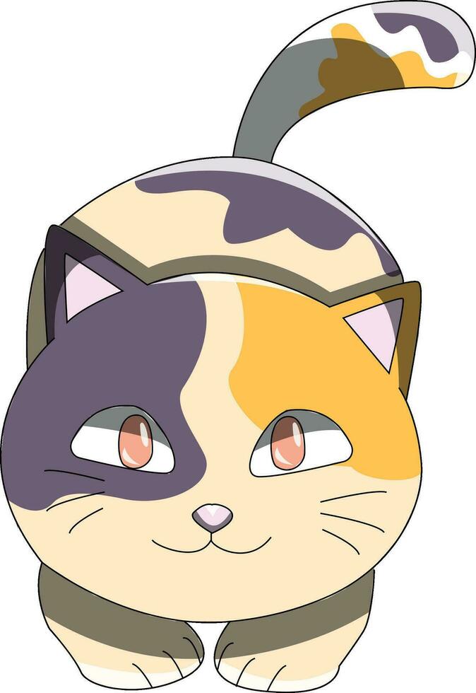 chat chaton vecteur illustration dessin dessin animé mignonne souriant
