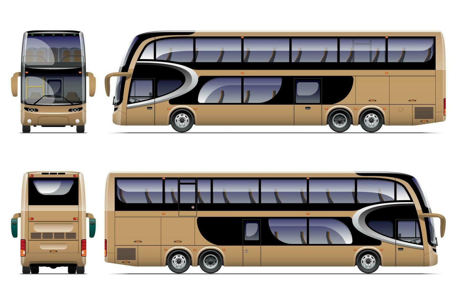 marron double plate-forme entraîneur autobus vecteur