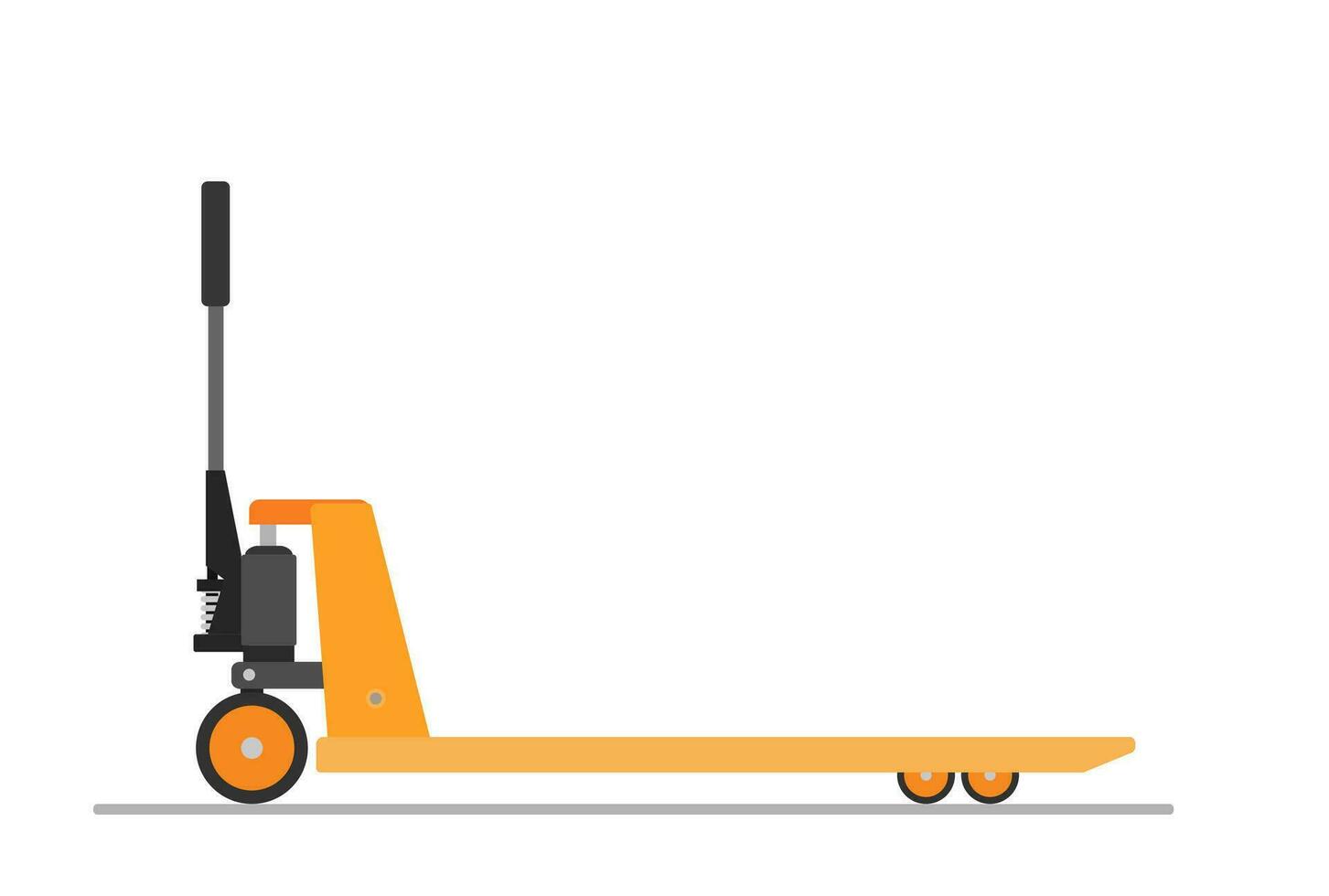 main palette jack ascenseur isolé sur blanche. vide main palette camion. cargaison Chariot ou chariot élévateur. livraison, la logistique et livraison cargaison. vecteur illustration dans plat style