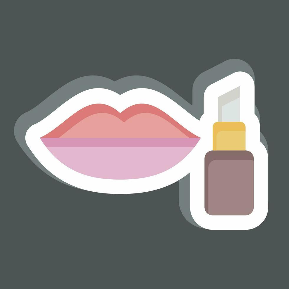 autocollant lèvre baume. en relation à randonneur symbole. Facile conception modifiable. Facile illustration vecteur
