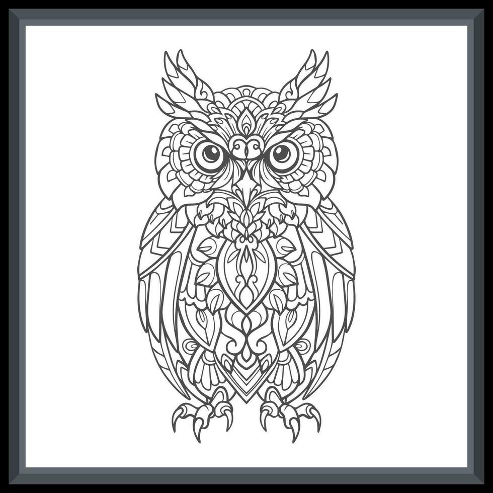 hibou oiseau mandala les arts isolé sur blanc Contexte. vecteur