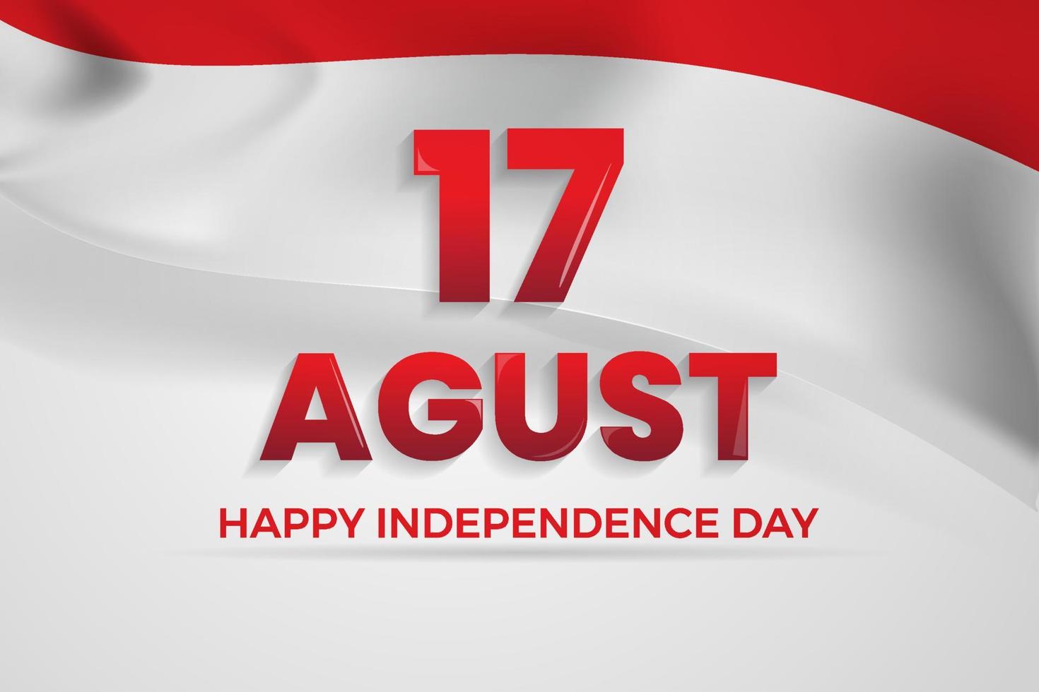 17 août. carte de voeux indonésie joyeuse fête de l'indépendance vecteur