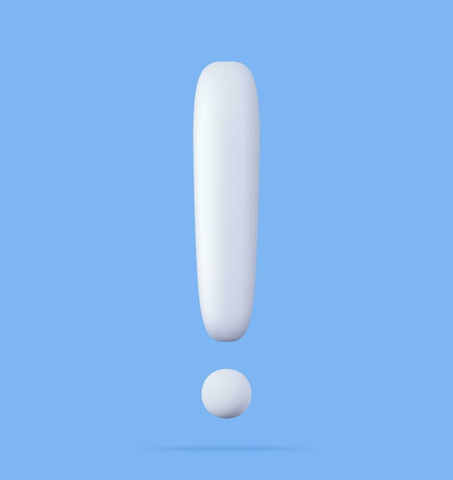 3d avertissement signe. exclamation marquer. 3d le rendu. vecteur illustration