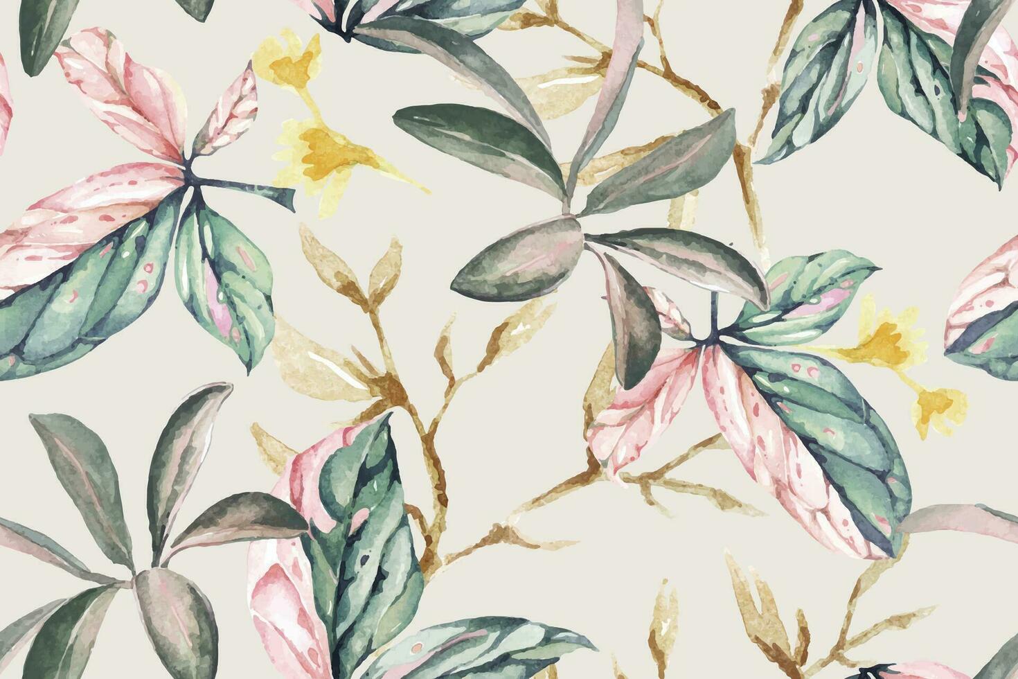 sans couture modèle de tropical plante et monstera peint dans aquarelle.pour en tissu et fond d'écran dessins de le forêt.naturelle avantage modèle Contexte. vecteur