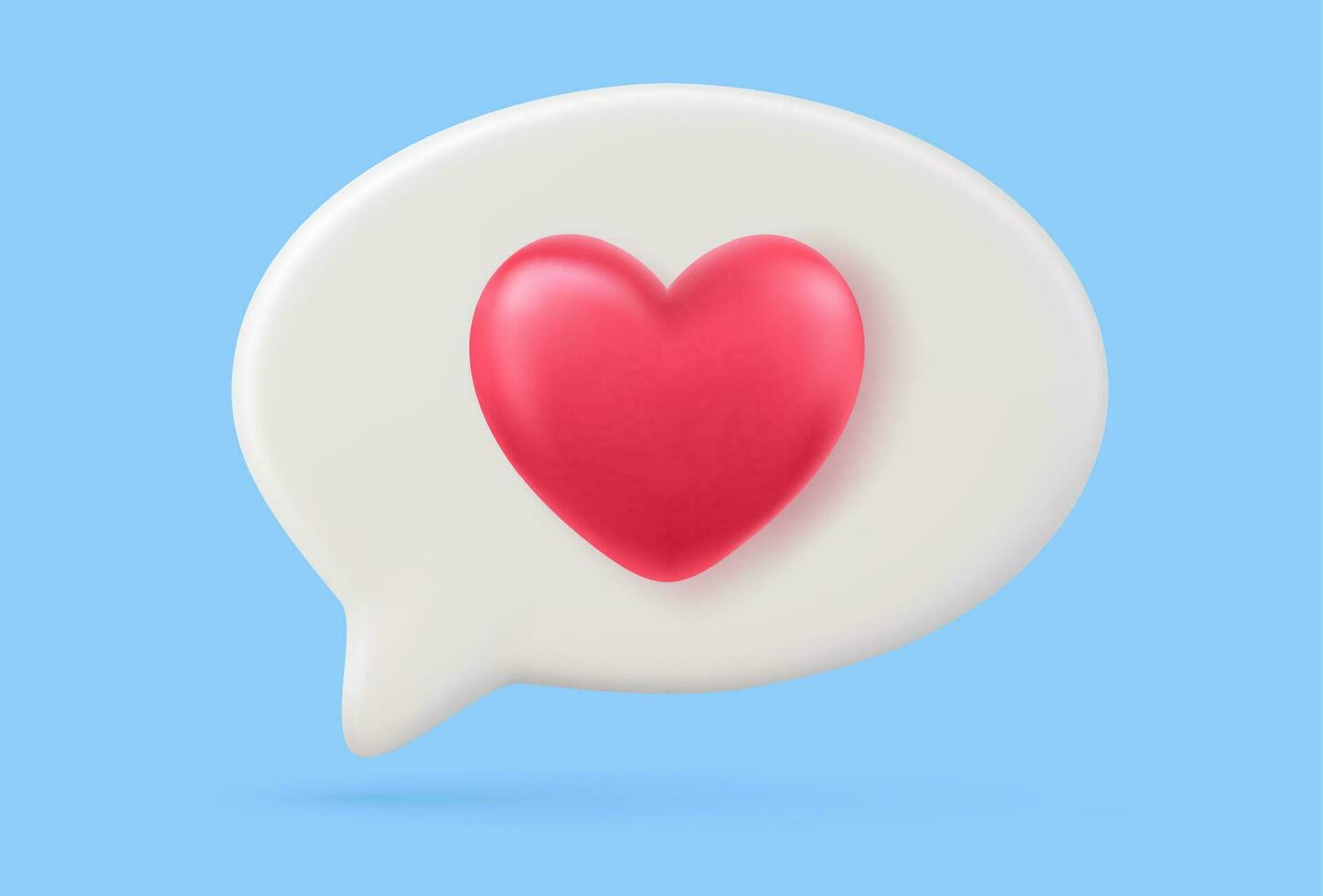 3d social médias notification l'amour comme cœur icône dans rouge épingle isolé sur blanc Contexte avec ombre 3d le rendu. vecteur illustration