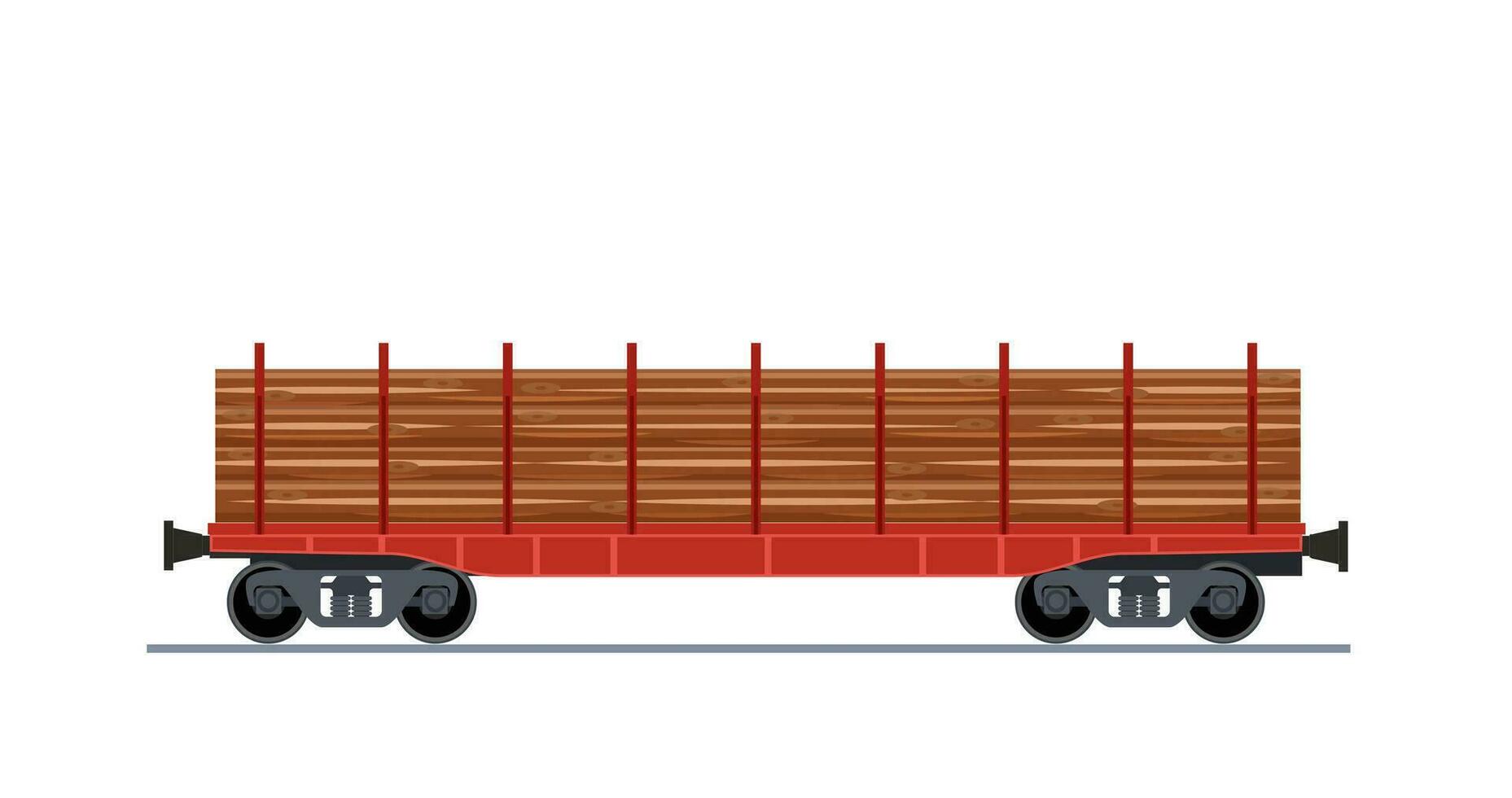 cargaison train wagon isolé sur blanc Contexte icône. chargé cargaison train wagon, industriel chemin de fer transport. vecteur illustration dans plat style