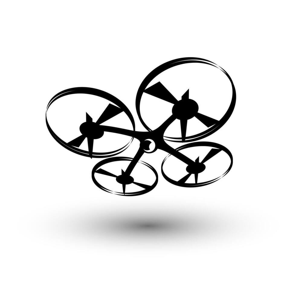drone icône, quadricoptère stylisé vecteur symbole