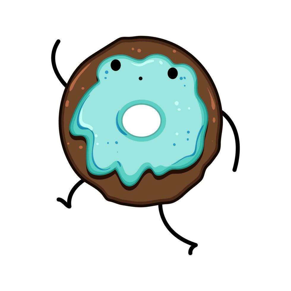 amusement Donut personnage dessin animé vecteur illustration