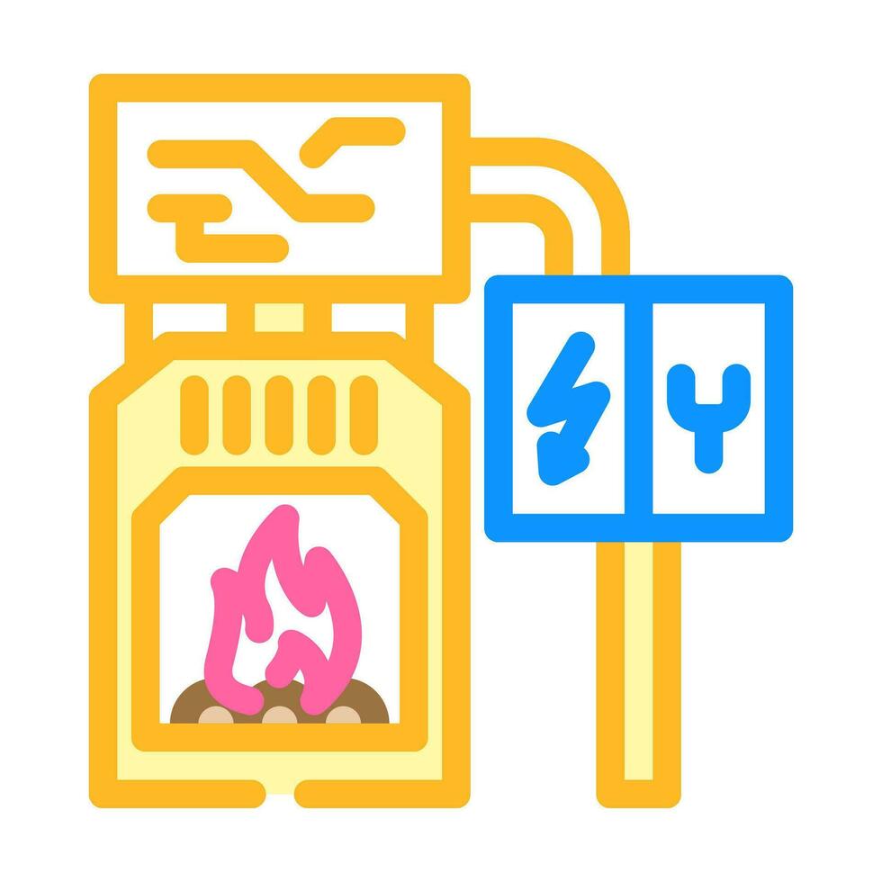 la combustion la biomasse énergie Couleur icône vecteur illustration