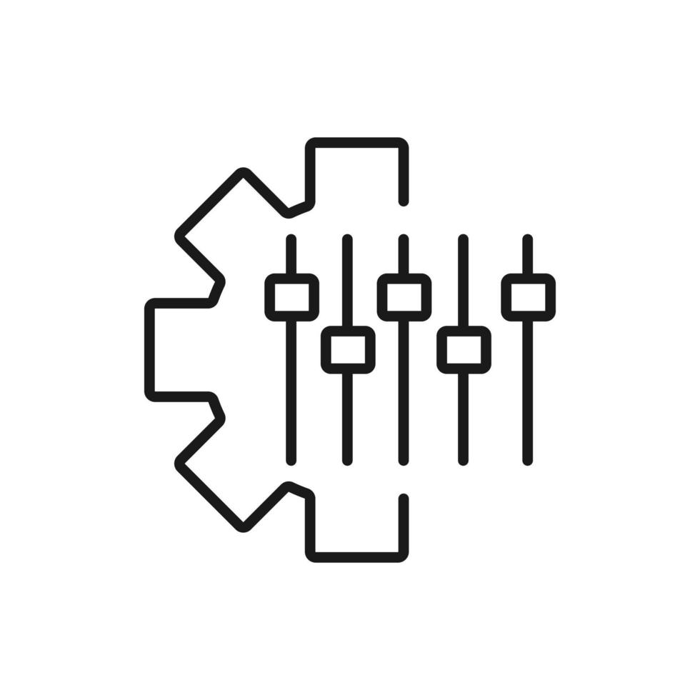 icône de ligne vectorielle de personnalisation de masse. concept