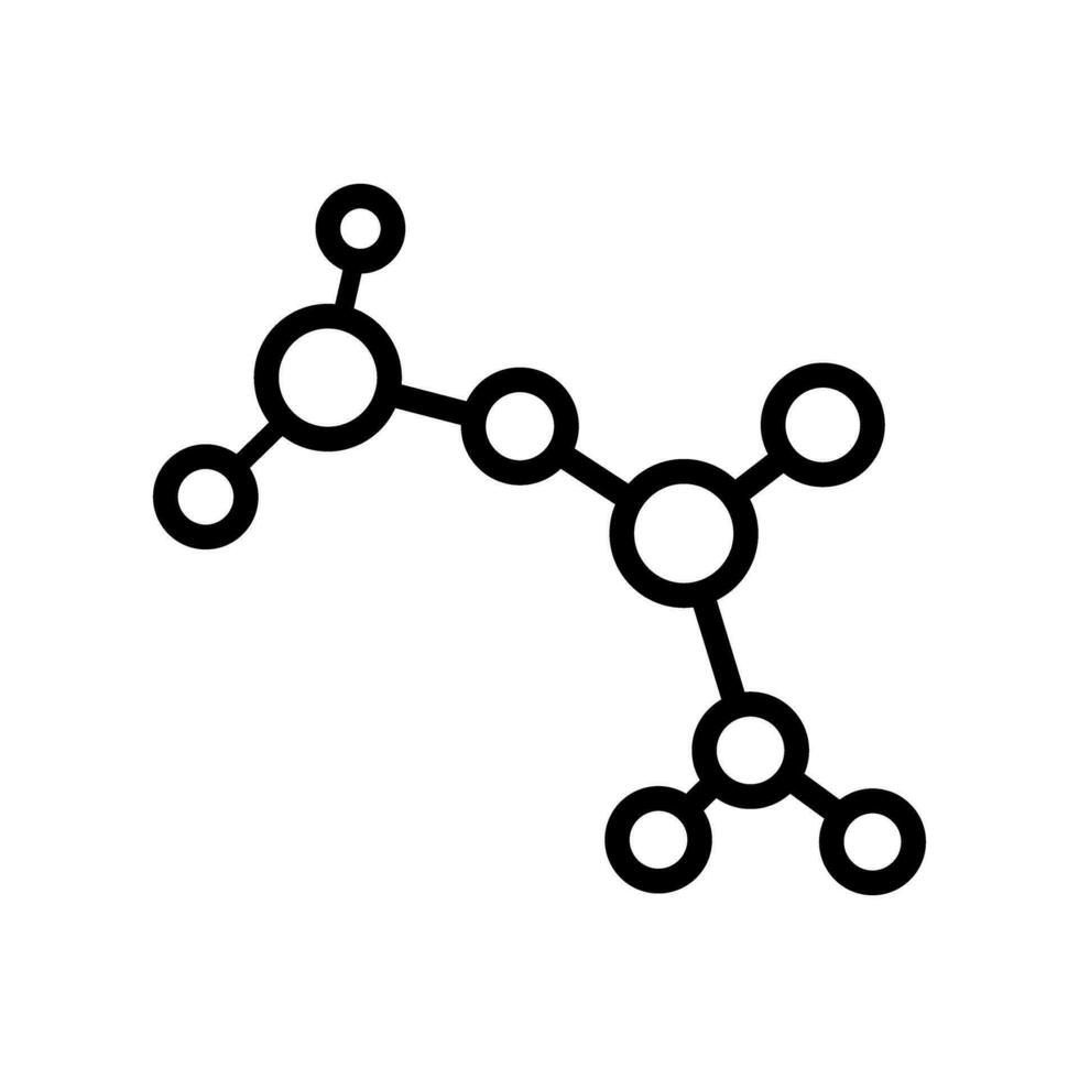 molécule icône vecteur. chimie illustration signe. scientifique symbole. chimique obligations logo. vecteur