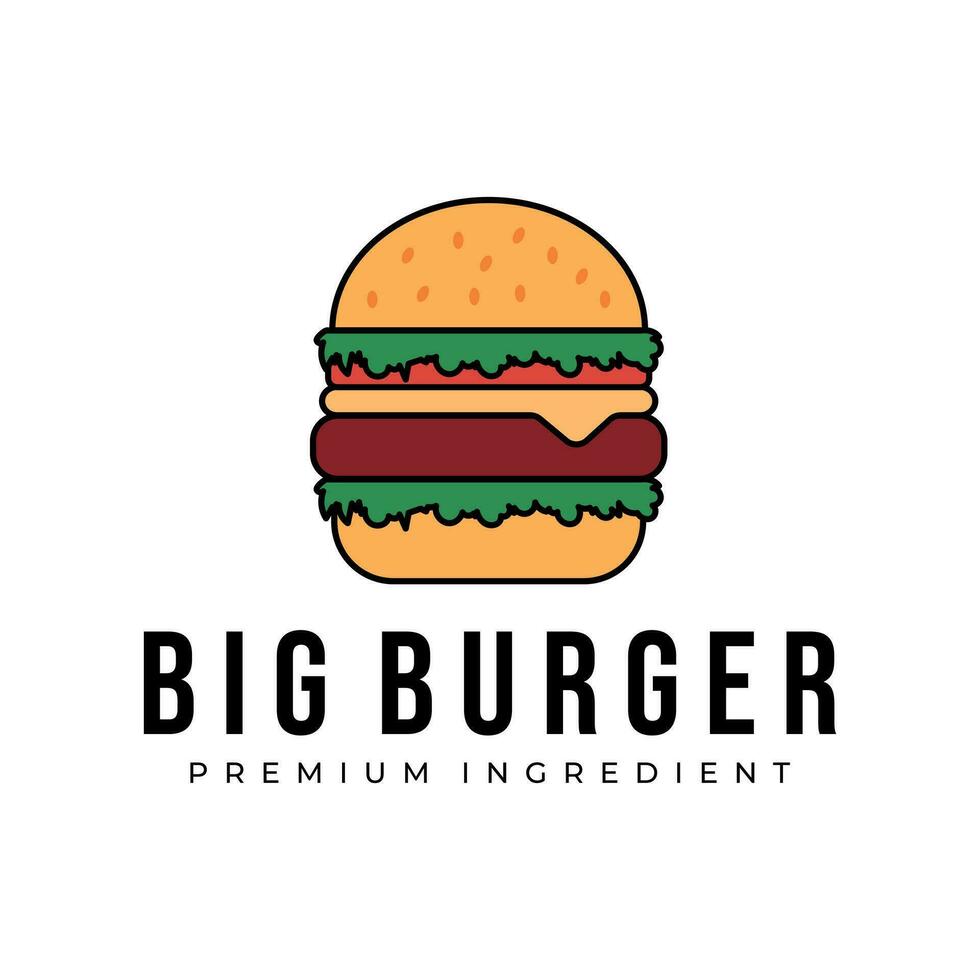 gros Burger logo ancien vecteur illustrateur conception