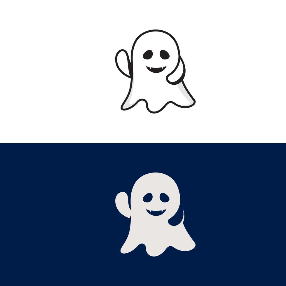 illustration de conception d'icône vecteur fantôme mignon