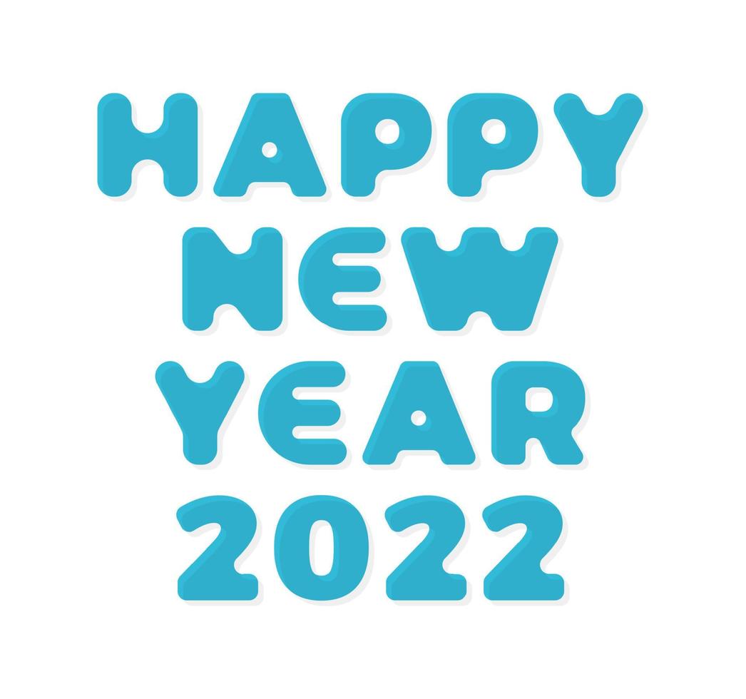 2022 nouvel an. Illustration vectorielle de carte de voeux élégante 3D sur fond blanc. bonne année 2022. police géométrique tendance. vecteur