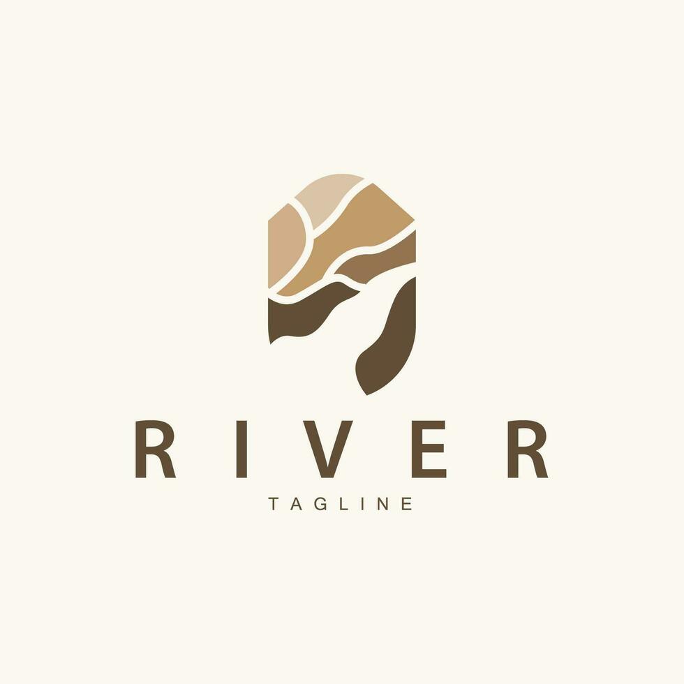 rivière logo vecteur rivière banque Montagne conception agriculture symbole illustration