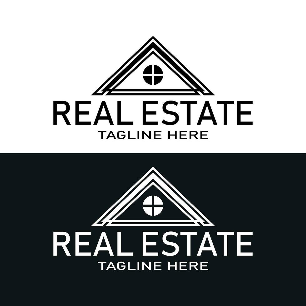 minimal réel biens noir et blanc logement logos. réel biens développement entreprise logotype. vecteur