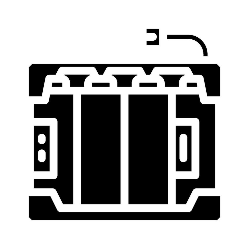 batterie pack énergie espace de rangement glyphe icône vecteur illustration