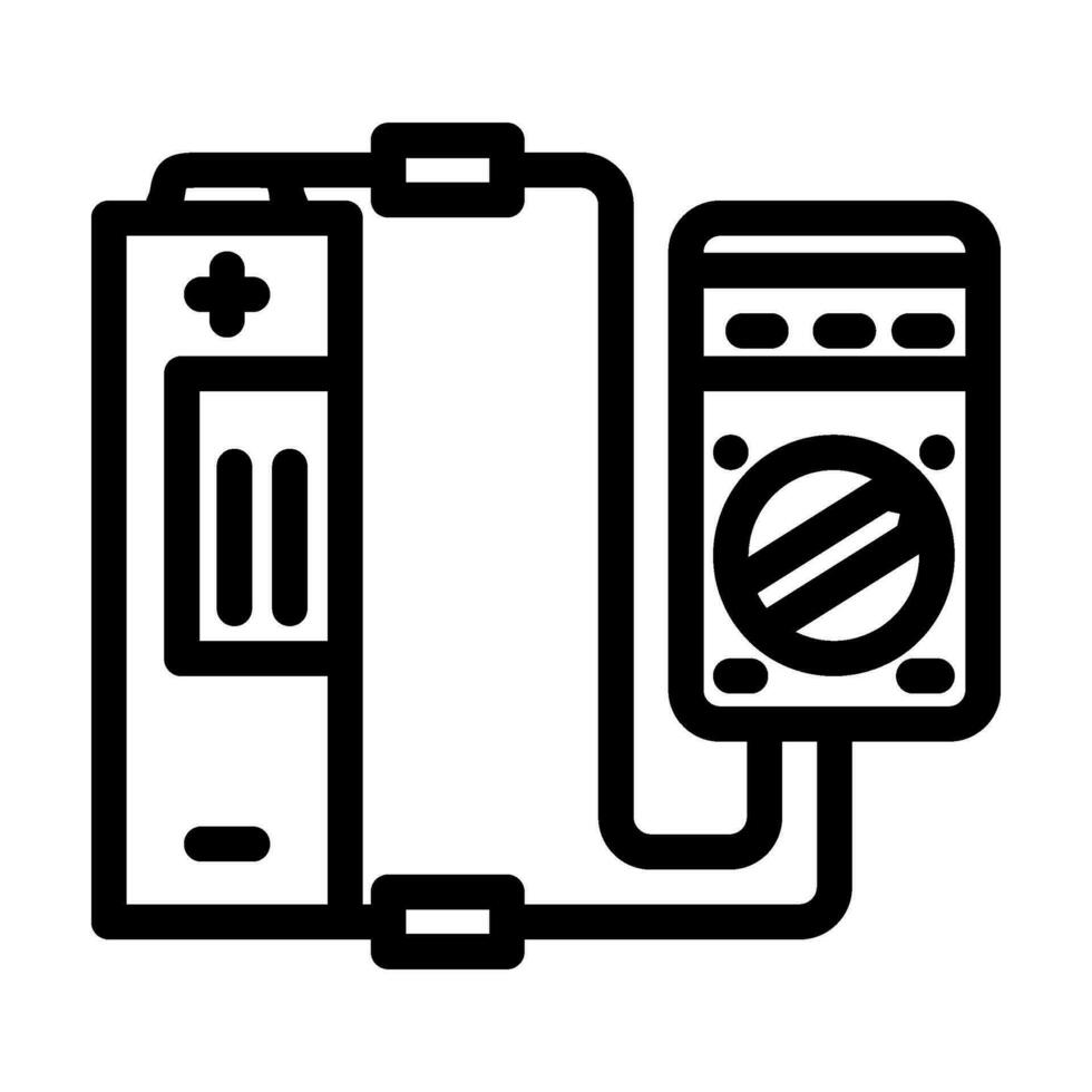 essai batterie ligne icône vecteur illustration