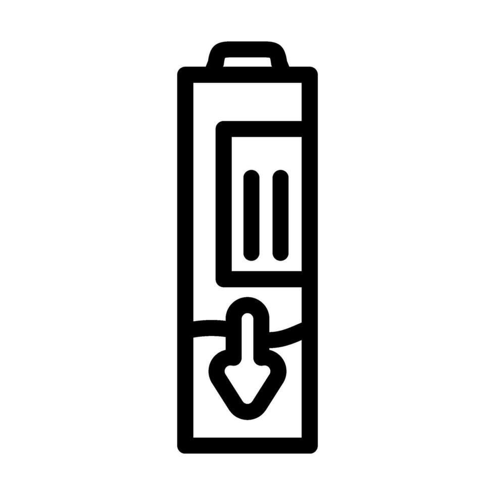 décharge batterie ligne icône vecteur illustration