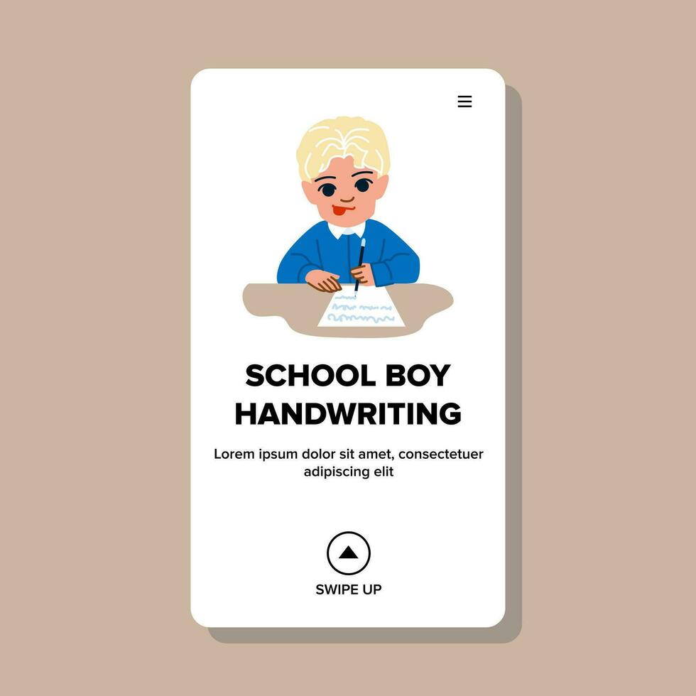 les enfants école garçon écriture vecteur