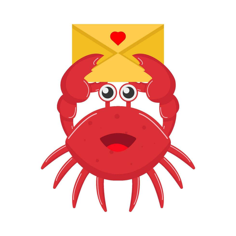 Crabe avec courrier illustration vecteur