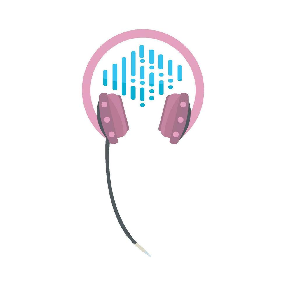 casque de musique avec du son illustration vecteur