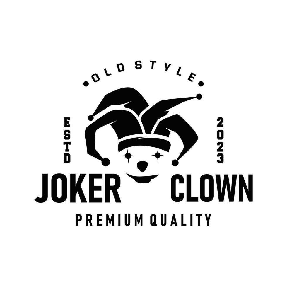 Facile illustration modèle bouffon chapeau logo minimaliste joker pitre conception vecteur