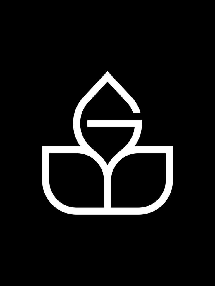 g combinaison fleur monogramme logo modèle vecteur