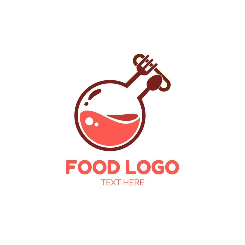 nourriture ballon laboratoire fourchette cuillère logo icône Facile concept conception vecteur illustration