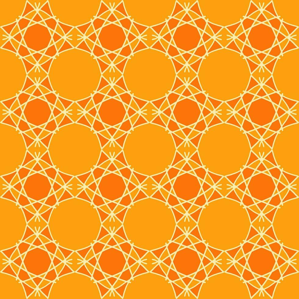 Orange Jaune lumière or brillant mandala ancien floral intérieur sans couture plat conception Contexte vecteur