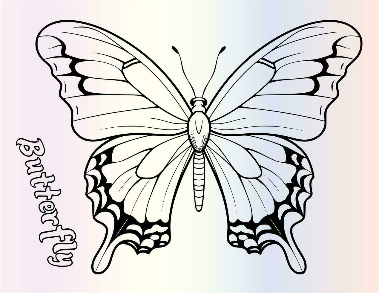 mignonne papillon coloration page dessin pour des gamins vecteur