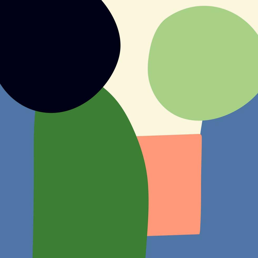 Facile abstrait géométrique Contexte avec main tiré formes. minimal esthétique carré bannière modèle pour social médias vecteur