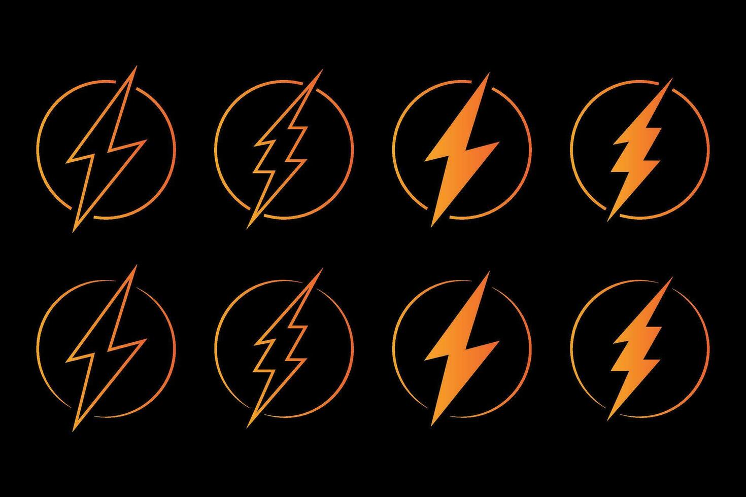 électricité icône, électrique pouvoir, énergie, boulon cercle symbole. vecteur