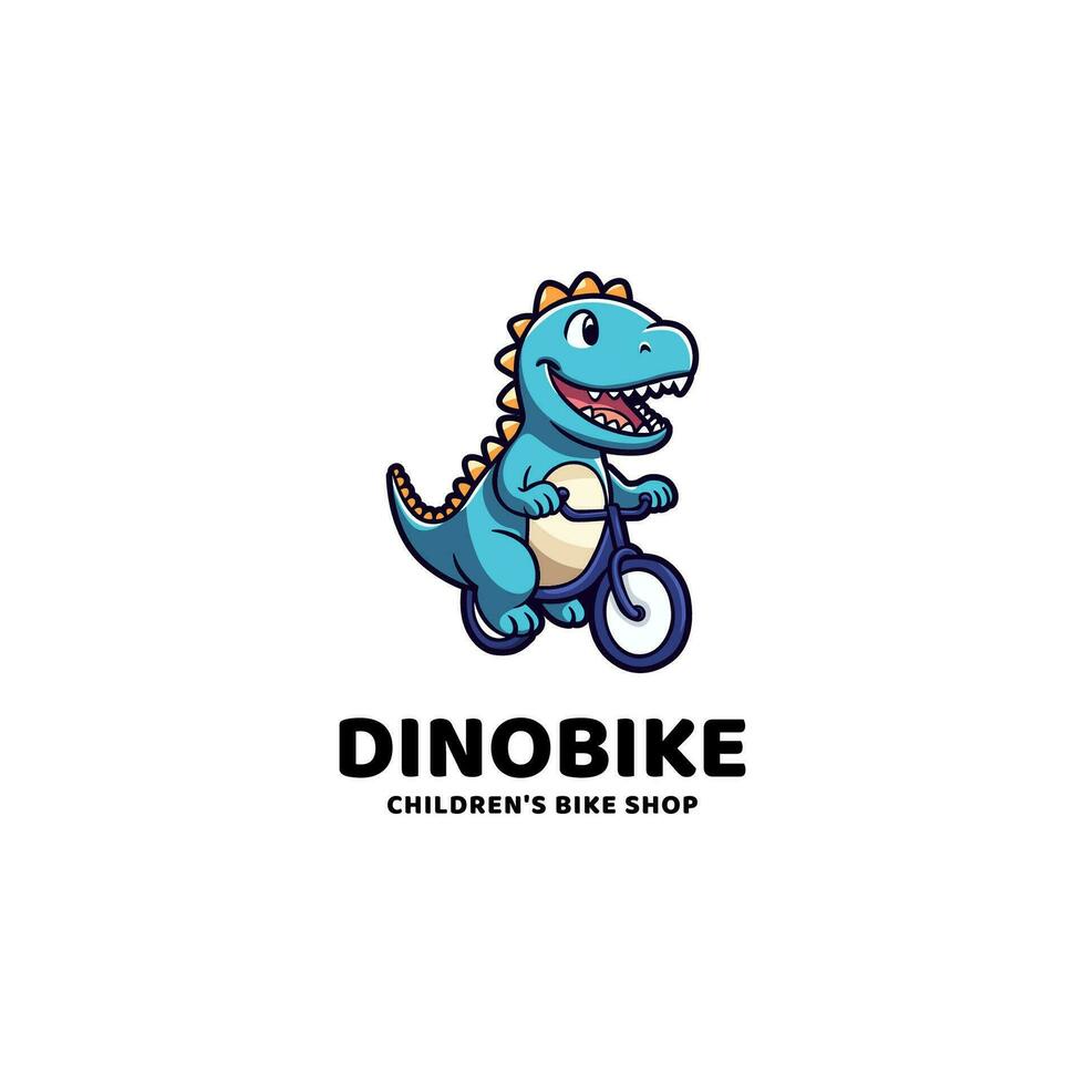 dinosaures équitation Vélos logo sur blanc Contexte. vecteur illustration pour T-shirt, site Internet, imprimer, agrafe art et affiche