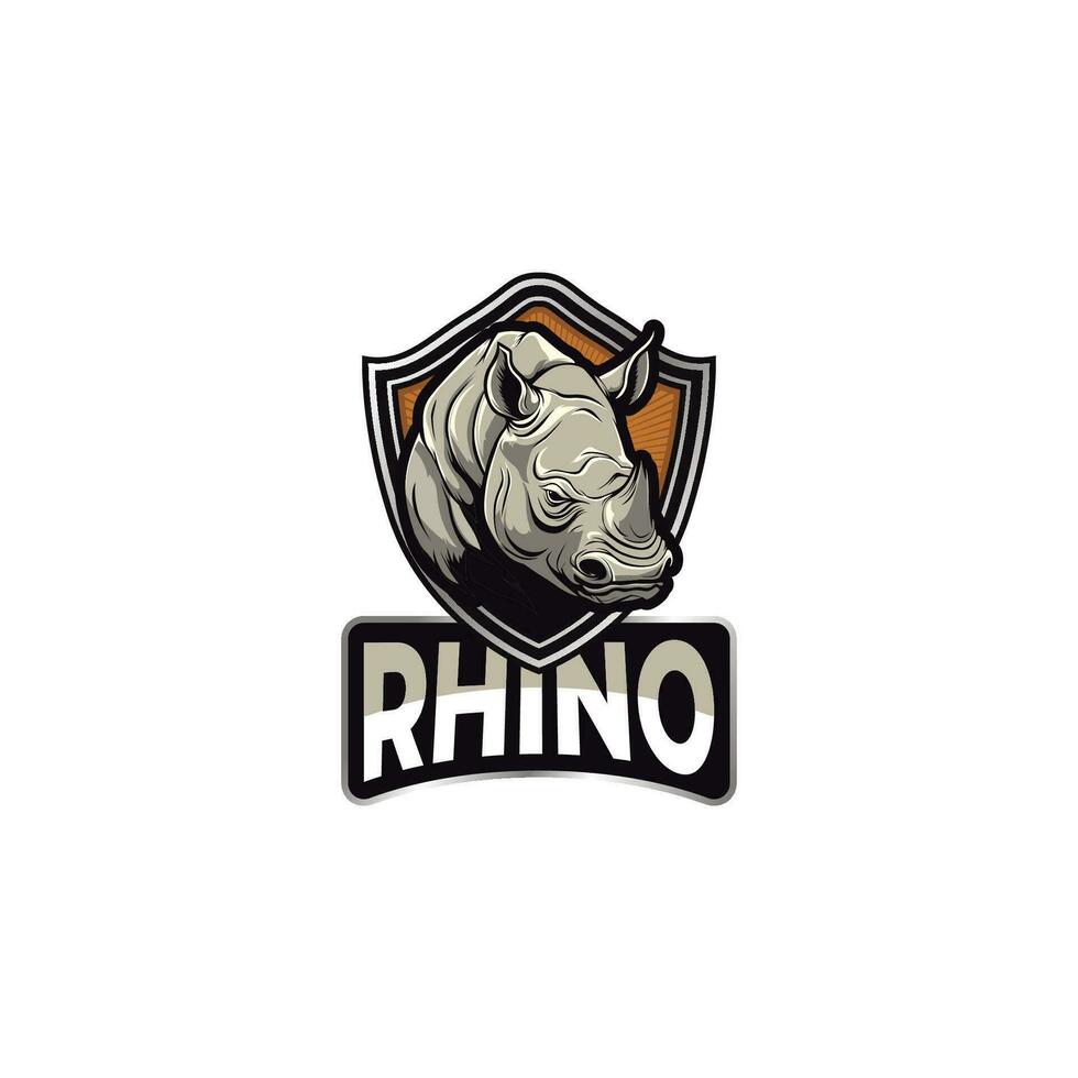 rhinocéros logo sur blanc Contexte. vecteur illustration pour T-shirt, site Internet, imprimer, agrafe art et affiche