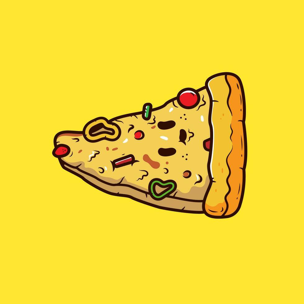 mignonne dessin animé Pizza vecteur
