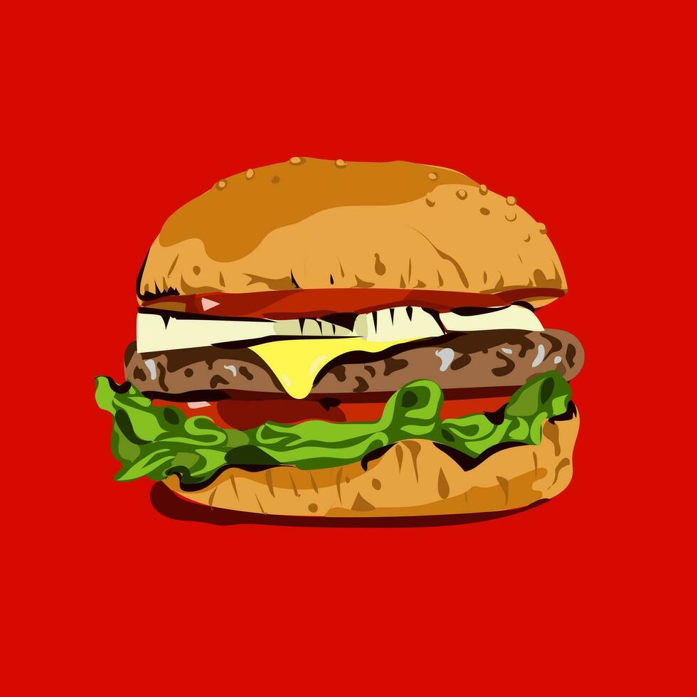 savoureux Burger vecteur illustration