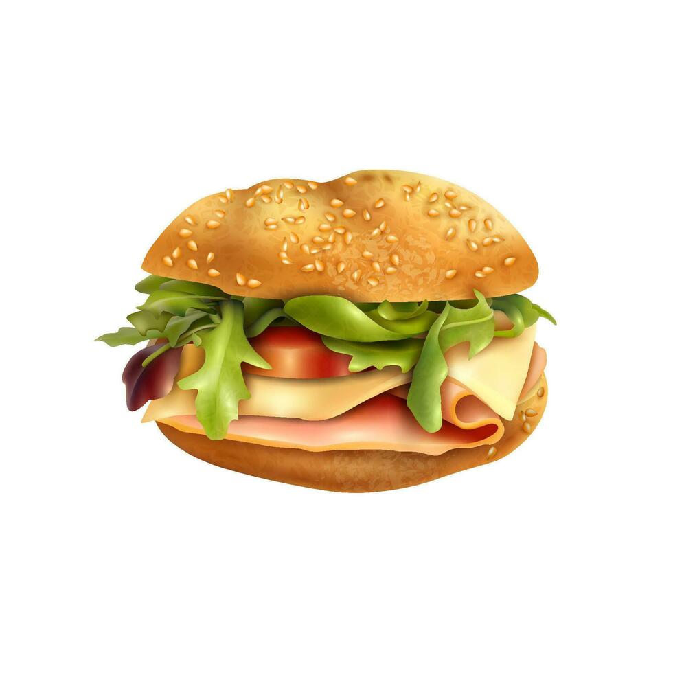 réaliste Burger vecteur illustration