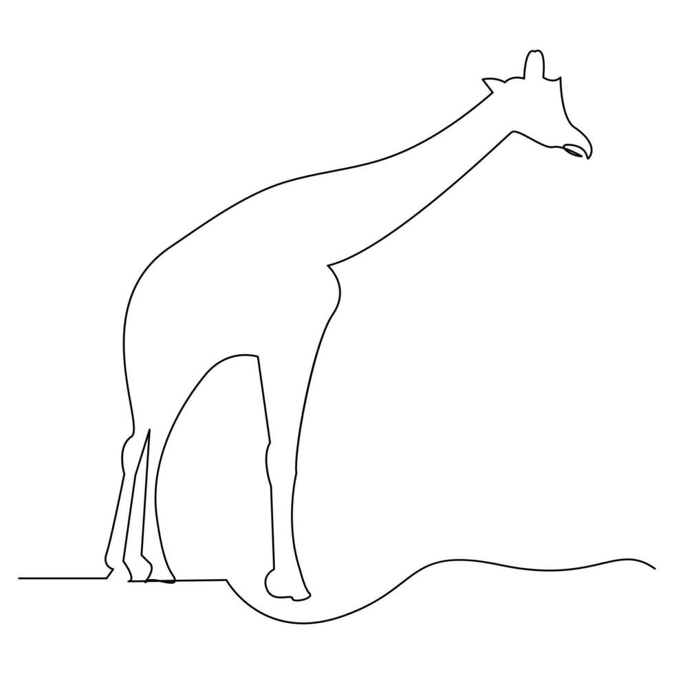 girafe un ligne continu contour vecteur art dessin et Facile minimaliste conception