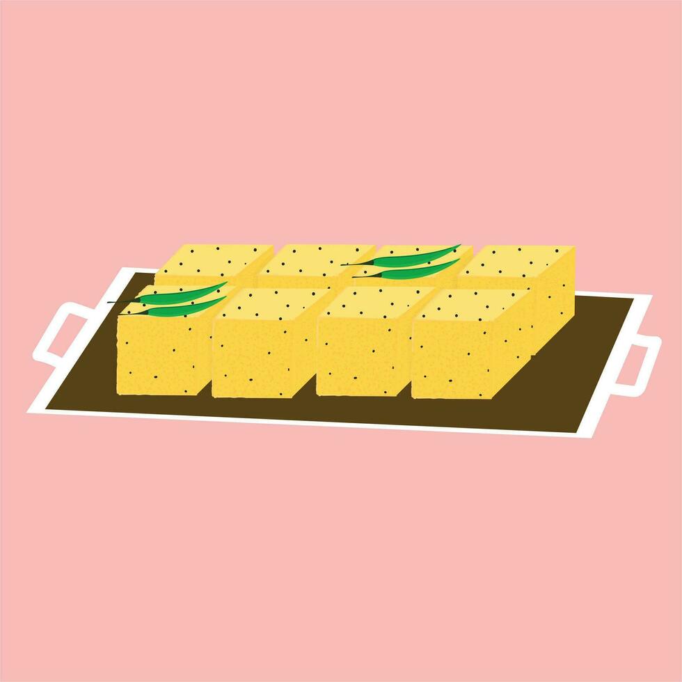 dhokla avec Chili illustration vecteur