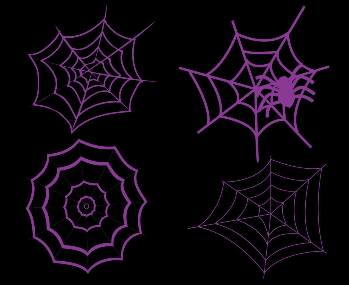 Araignée violet objets signes symboles vector illustration résumé avec fond noir
